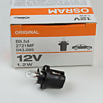 Лампа 12V (1.2W) (BAX8.5d) черный патрон OSRAM 043.085 2721MF